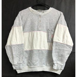 Vintage 80’s- Gitano Gray and Cream, pink trim sweatshirt